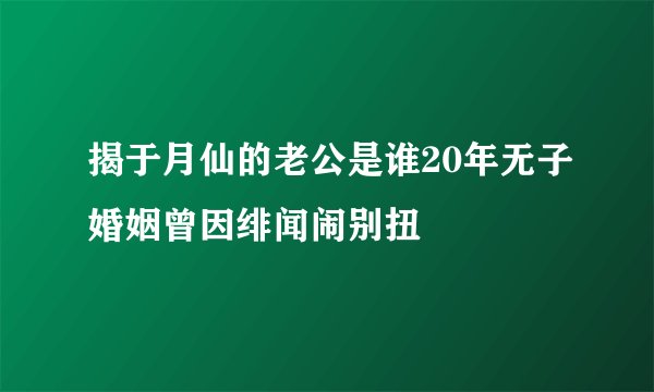 揭于月仙的老公是谁20年无子婚姻曾因绯闻闹别扭