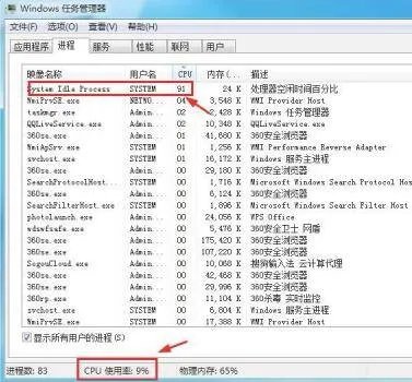 system idle process占用率高怎么解决