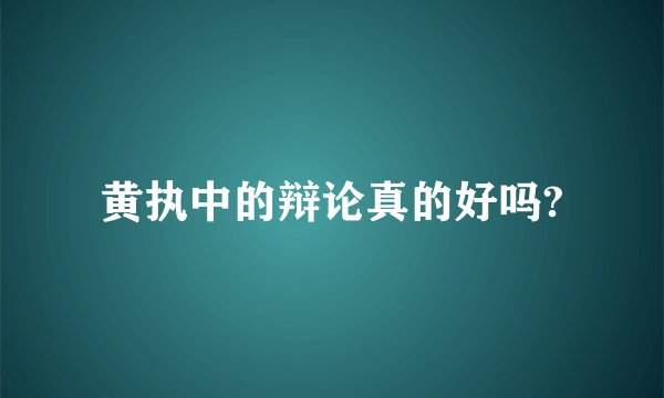 黄执中的辩论真的好吗?