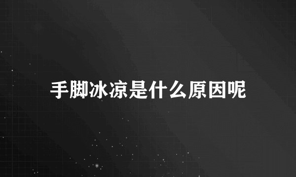 手脚冰凉是什么原因呢