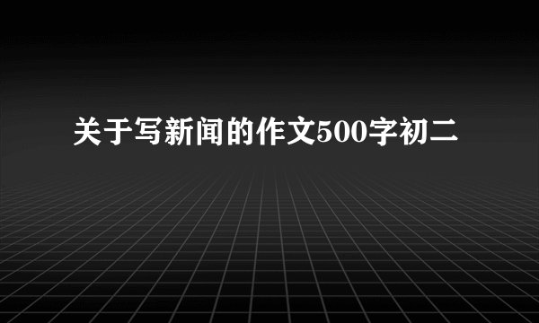 关于写新闻的作文500字初二