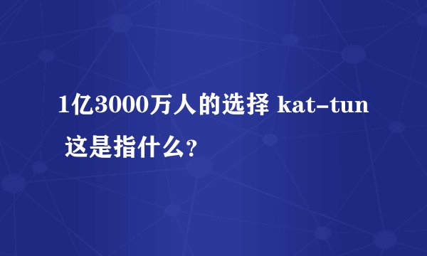 1亿3000万人的选择 kat-tun 这是指什么？