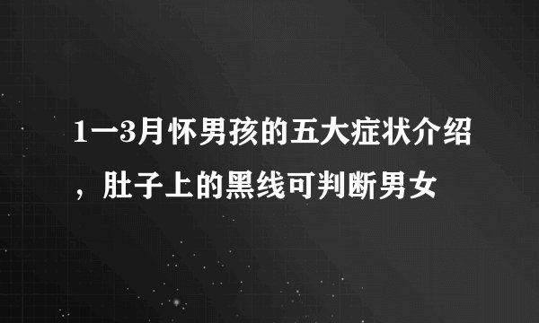 1一3月怀男孩的五大症状介绍，肚子上的黑线可判断男女