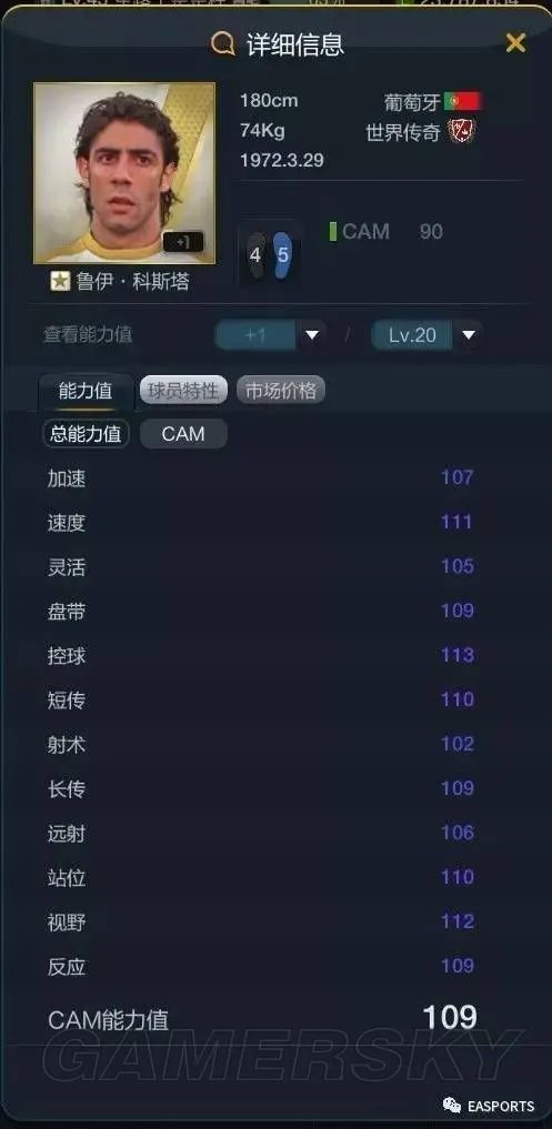 FIFA Online3新传奇球员能力值与属性介绍