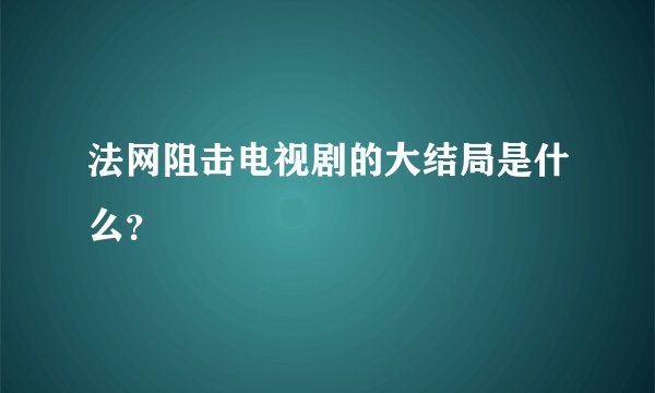法网阻击电视剧的大结局是什么？