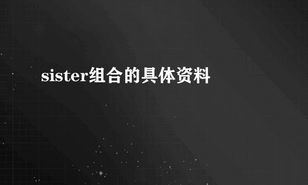sister组合的具体资料