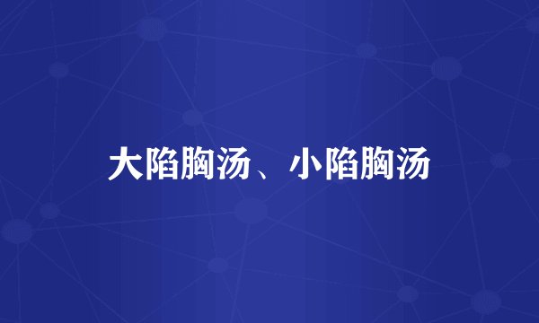 大陷胸汤、小陷胸汤