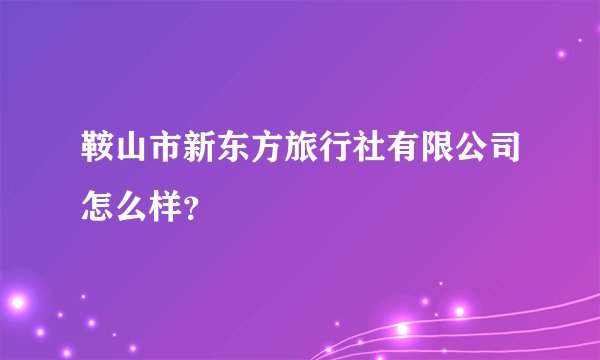 鞍山市新东方旅行社有限公司怎么样？