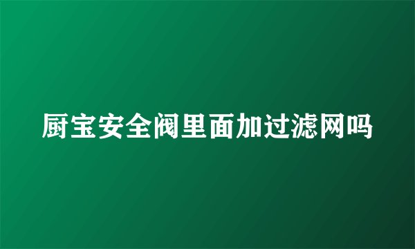 厨宝安全阀里面加过滤网吗