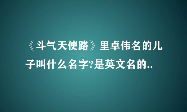 《斗气天使路》里卓伟名的儿子叫什么名字?是英文名的..