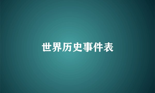 世界历史事件表