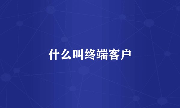 什么叫终端客户