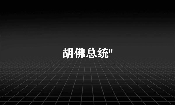 胡佛总统