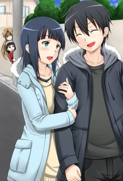 求一张一个人看着情侣牵手，自己却心酸的动漫图片..