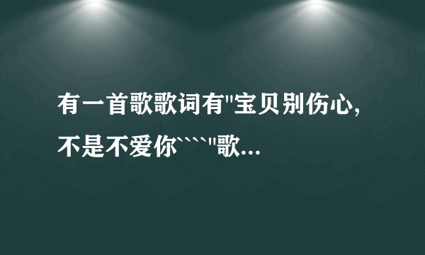 有一首歌歌词有