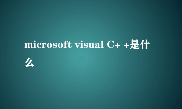 microsoft visual C+ +是什么