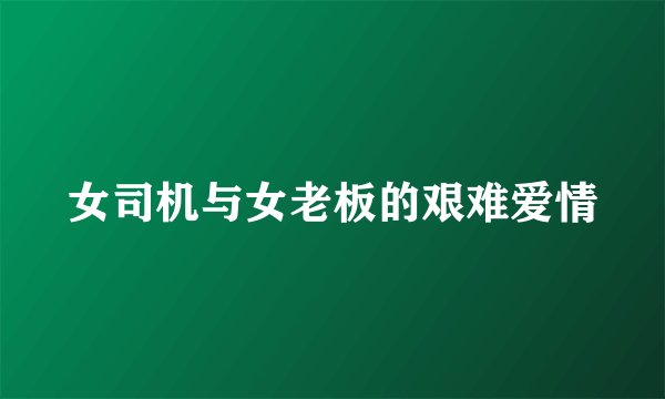 女司机与女老板的艰难爱情