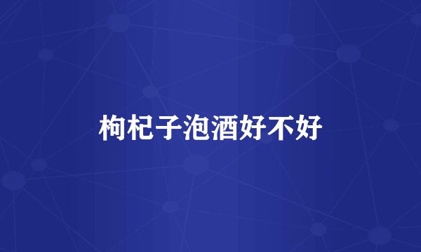 枸杞子泡酒好不好