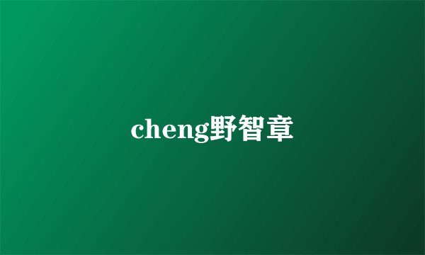cheng野智章