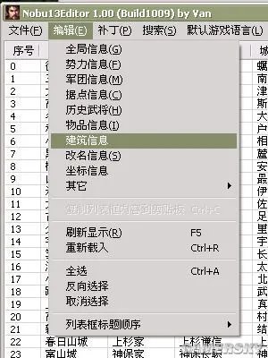 《信长之野望13：天道》用VAN大修改器從劇本改出巨城