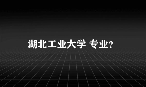 湖北工业大学 专业？
