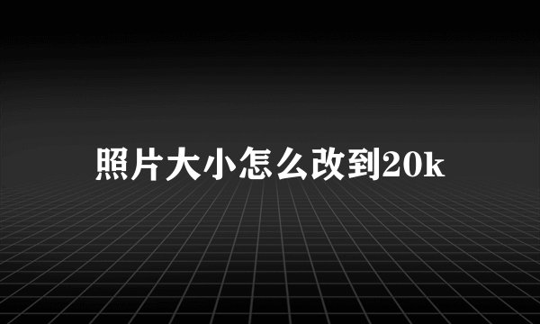 照片大小怎么改到20k