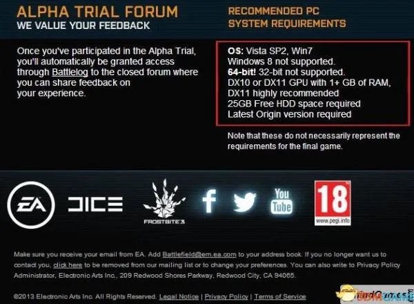 战地1943的配置要求