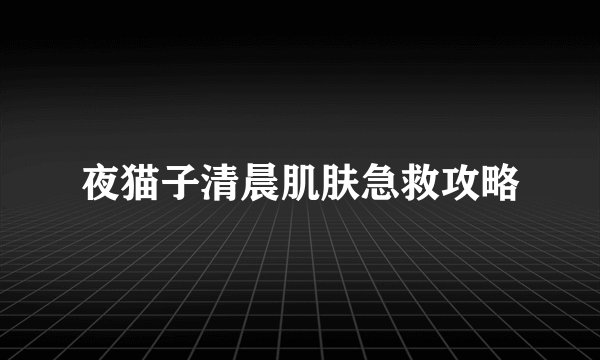 夜猫子清晨肌肤急救攻略