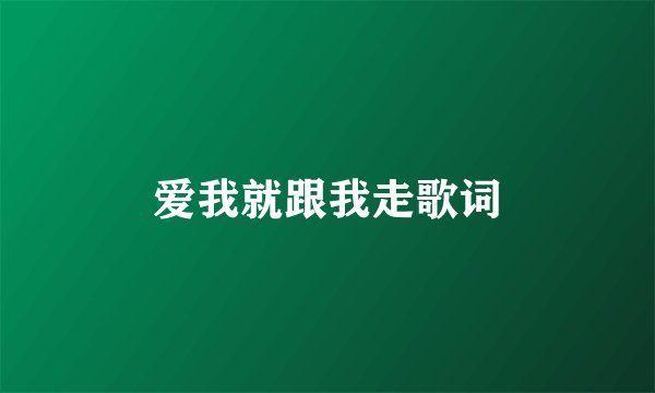 爱我就跟我走歌词