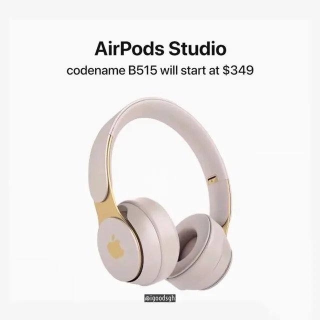 苹果全新头戴式耳机有望下月发布 命名“AirPods Studio”