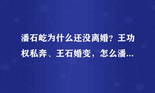 潘石屹为什么还没离婚？王功权私奔、王石婚变，怎么潘石屹还没动静呢？