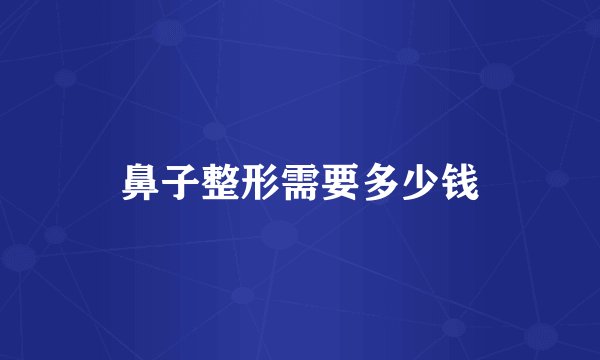 鼻子整形需要多少钱