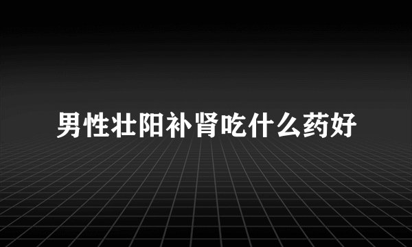 男性壮阳补肾吃什么药好