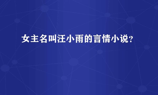 女主名叫汪小雨的言情小说？