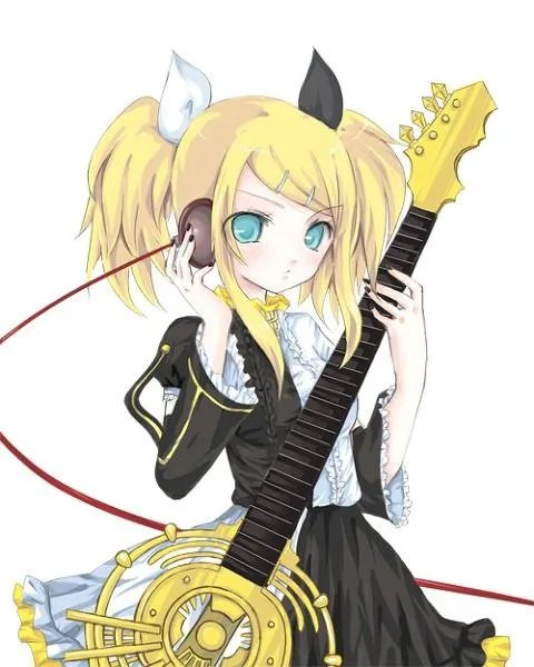 求镜音铃长发，双马尾图片