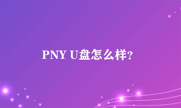 PNY U盘怎么样？