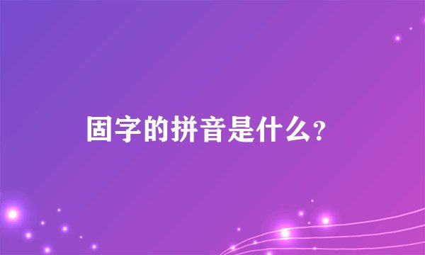 固字的拼音是什么？
