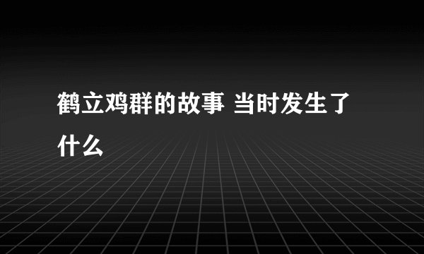 鹤立鸡群的故事 当时发生了什么