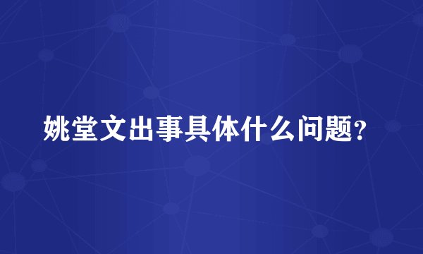 姚堂文出事具体什么问题？