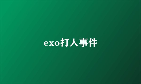 exo打人事件