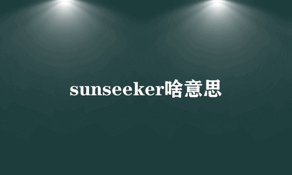 sunseeker啥意思