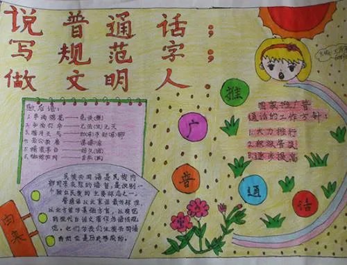 讲普通话写规范字手抄报好看又漂亮5张