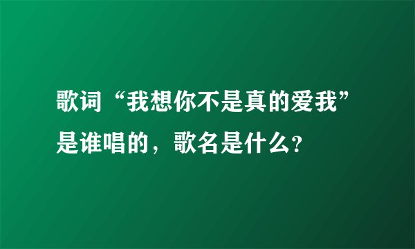 歌词“我想你不是真的爱我”是谁唱的，歌名是什么？