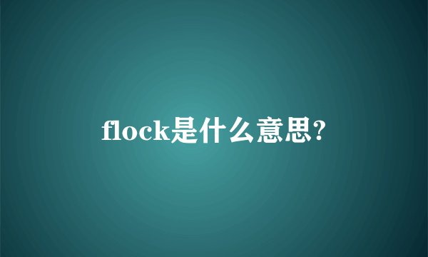 flock是什么意思?