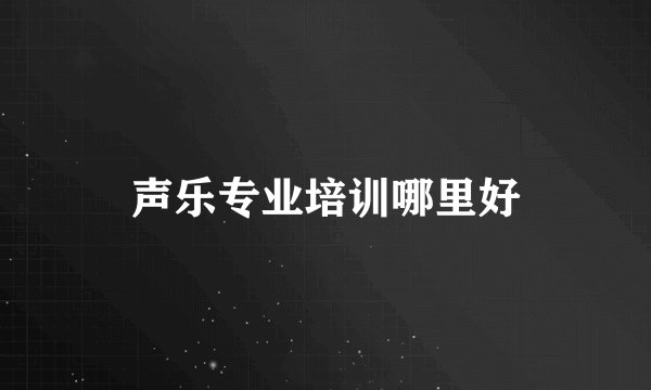 声乐专业培训哪里好