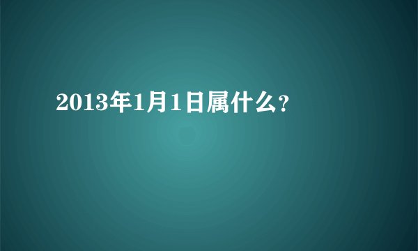 2013年1月1日属什么？