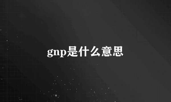 gnp是什么意思