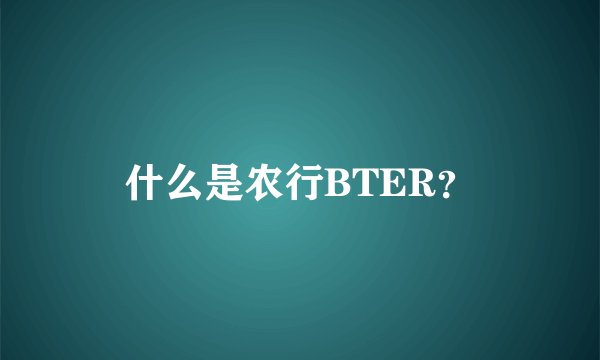 什么是农行BTER？