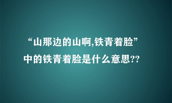 “山那边的山啊,铁青着脸”中的铁青着脸是什么意思??