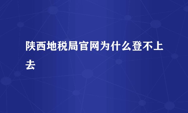 陕西地税局官网为什么登不上去